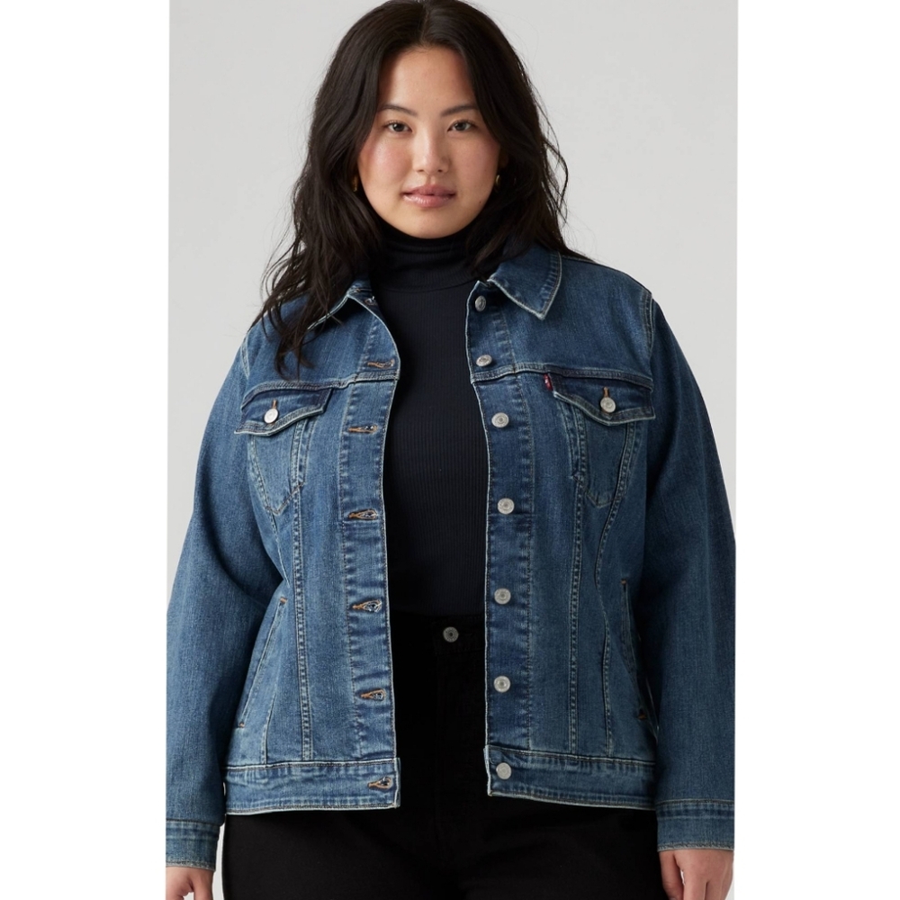 Women's Levi's Dark Blue Denim Jean Jacket Size 3X